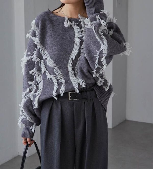 RANAN（ラナン）の「ニュアンスフリンジニット（ニット・セーター）」｜詳細画像