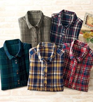 BELLUNA（ベルーナ）の「綿混素材チェック柄シャツチュニック（チュニック）」｜詳細画像