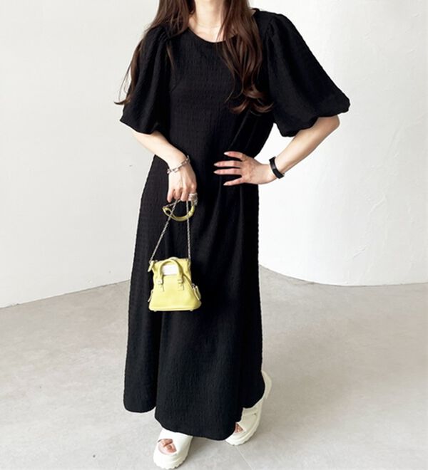 GeeRA（ジーラ）の「ボリューム袖楽ちん表面感ワンピース（カットソーワンピース）」｜詳細画像