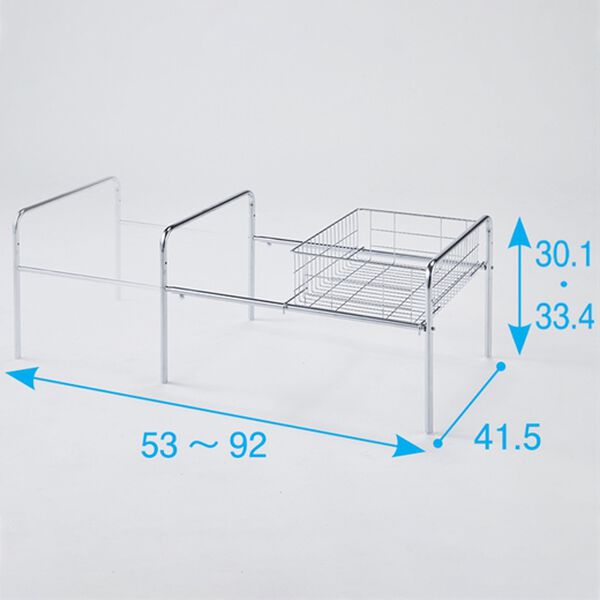 「伸縮式シンク下スライドバスケット収納（キッチン収納）」｜詳細画像