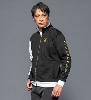 「＜プレイボーイ＞防風裏フリースストレッチジャケット（メンズジャケット）」｜ブラック