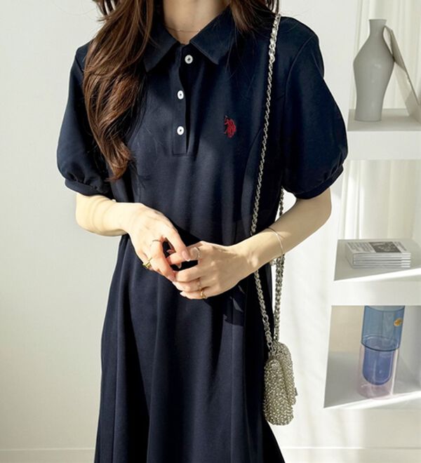 GeeRA（ジーラ）の「【Ｕ．Ｓ．ＰＯＬＯＡＳＳＮ】ポロ衿ワンピ―ス（その他ワンピース）」｜詳細画像