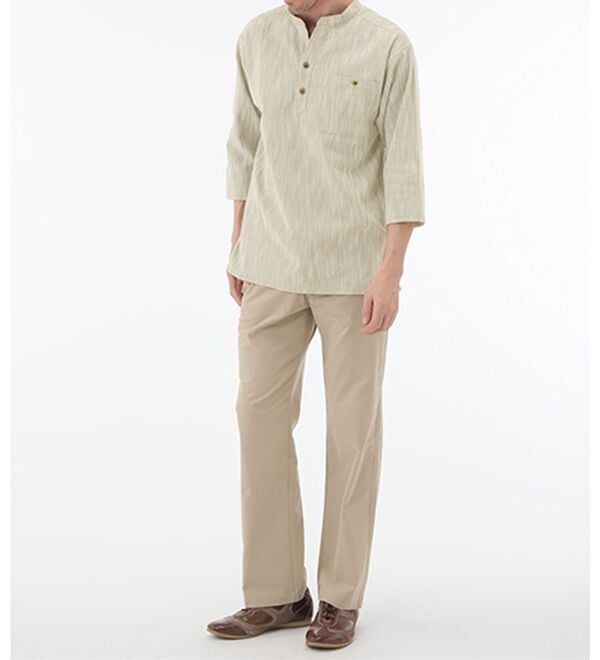 「ざっくり木綿のゆったりリラックスシャツ（メンズシャツ）」｜詳細画像