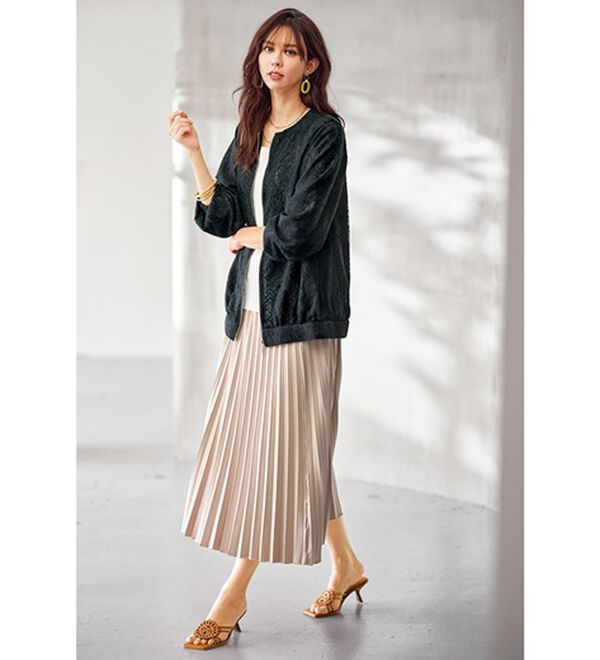 BELLUNA（ベルーナ）の「フラワー幾何柄レース配色ジャケット（その他ジャケット）」｜詳細画像