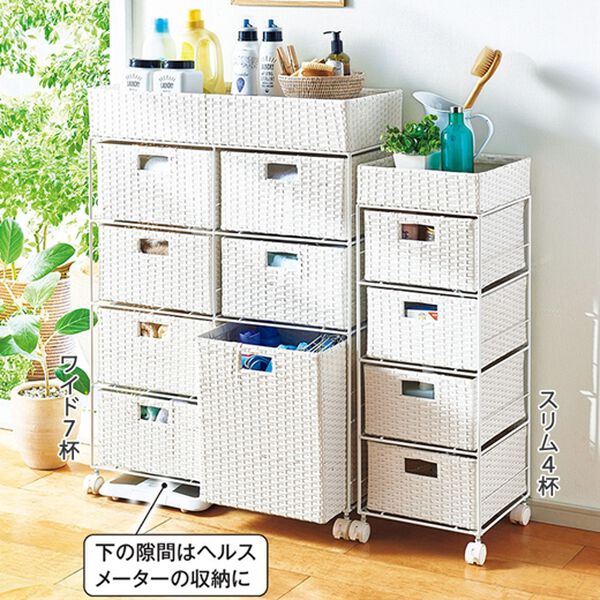 「ラタン調ランドリーチェスト（ランドリーラック・収納）」｜詳細画像