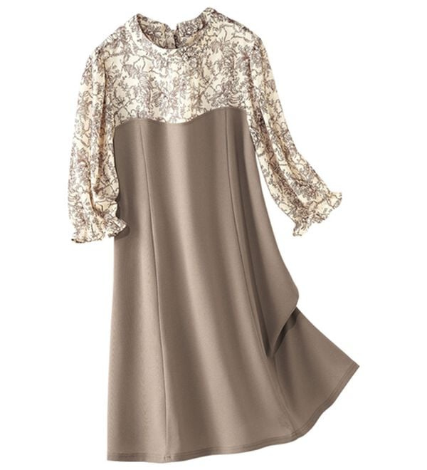 BELLUNA（ベルーナ）の「バックリボン使いプリント切替チュニック（その他ワンピース）」｜詳細画像