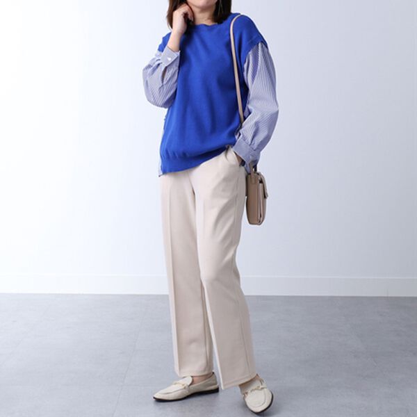 BELLUNA（ベルーナ）の「シャツレイヤード風ニットプルオーバー（ニット・セーター）」｜詳細画像