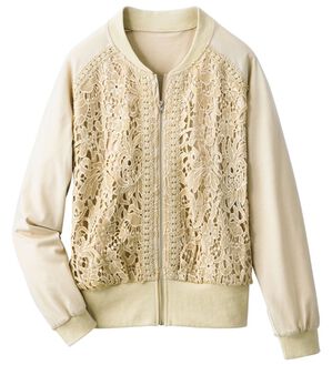 ルフラン（ルフラン）の「華やかレースブルゾン（ブルゾン）」｜ベージュ