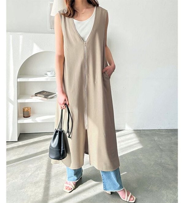 GeeRA（ジーラ）の「３ＷＡＹジップデザインジレワンピース（ジレ）」｜詳細画像