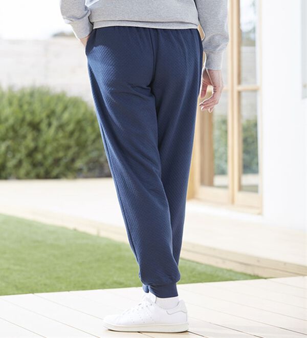 「【２本組】＜カンサイ＞肌側綿１００％ミニキルトパジャマパンツ（メンズルームウェア）」｜詳細画像