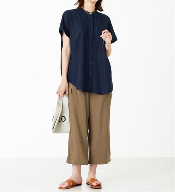 BELLUNA（ベルーナ）の「ビンテージ素材ドルマンシャツチュニック（チュニック）」｜詳細画像