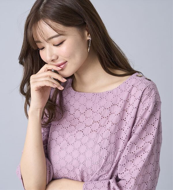 BELLUNA（ベルーナ）の「綿１００％サークルレース素材チュニック（チュニック）」｜詳細画像