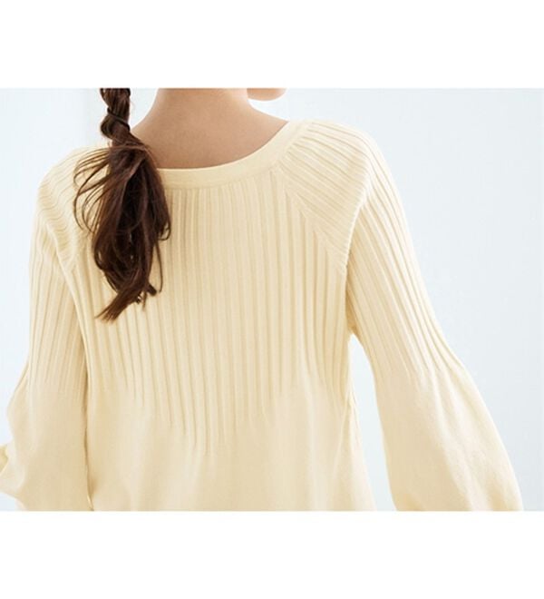 RANAN（ラナン）の「洗える！もちもちボリューム袖キーネックニット（チュニック）」｜詳細画像