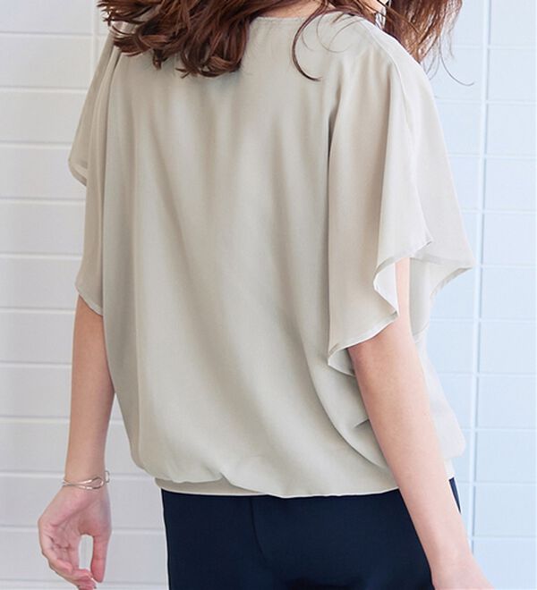 alotta（アロッタ）の「【接触冷感】カットソー裏地付ドルマンブラウス（ブラウス）」｜詳細画像