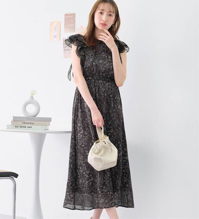 alotta（アロッタ）の「ラッフルスリーブニュアンスワンピ【イエべ・ブルべ】（その他ワンピース）」