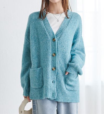 RANAN（ラナン）の「カラーオーバーカーディガン（ニットカーディガン）」