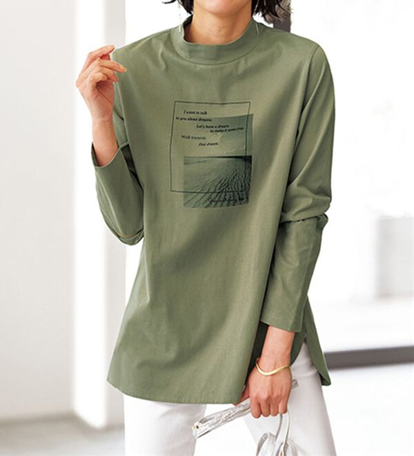 BELLUNA（ベルーナ）の「綿１００％ロゴデザインプルオーバー（カットソー）」｜詳細画像