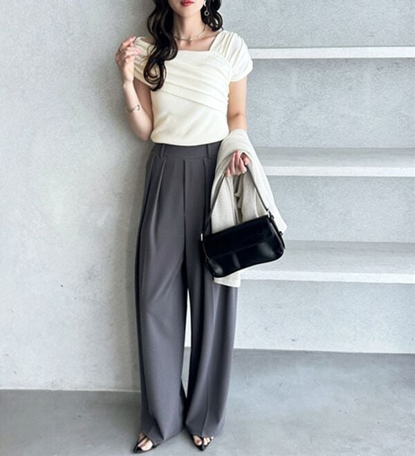 GeeRA（ジーラ）の「ドレープデザイン２ＷＡＹネックニット（ニット・セーター）」｜詳細画像