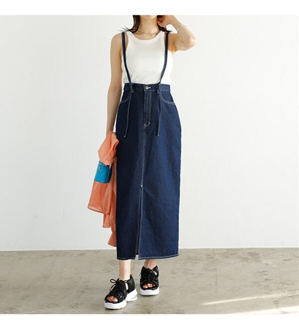 GeeRA（ジーラ）の「フロントスリットナローデニムスカート（ロングスカート）」｜詳細画像