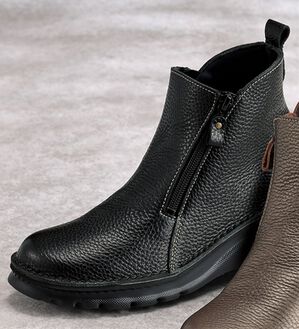 ルフラン（ルフラン）の「＜アビータ＞４Ｅ牛革ダブルファスナーブーツ（ブーツ）」｜ブラック