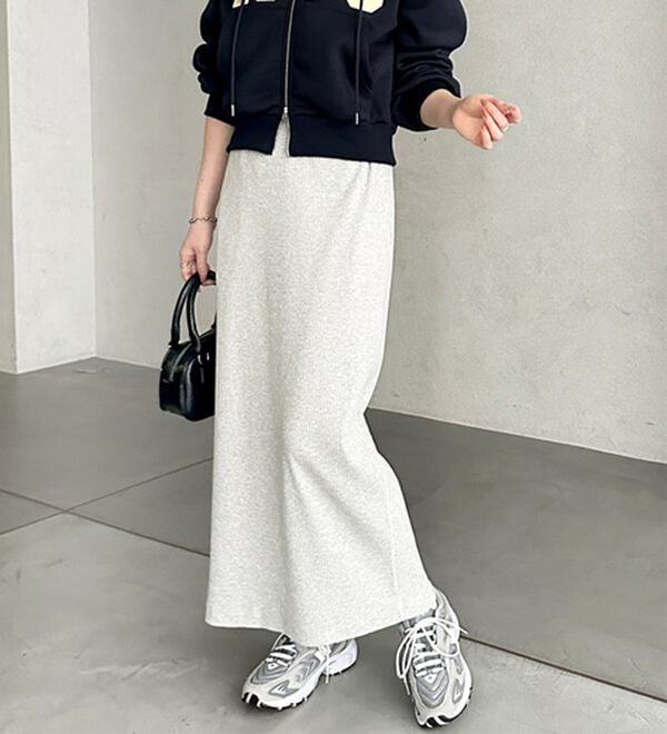 GeeRA（ジーラ）の「【着回し力◎】楽ちんすっきり見え！リブロングスカート（ロングスカート）」｜詳細画像
