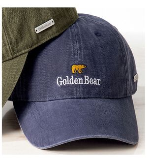 「＜ゴールデンベア＞上質素材のヘリンボーンキャップ（メンズ帽子）」｜ネイビー