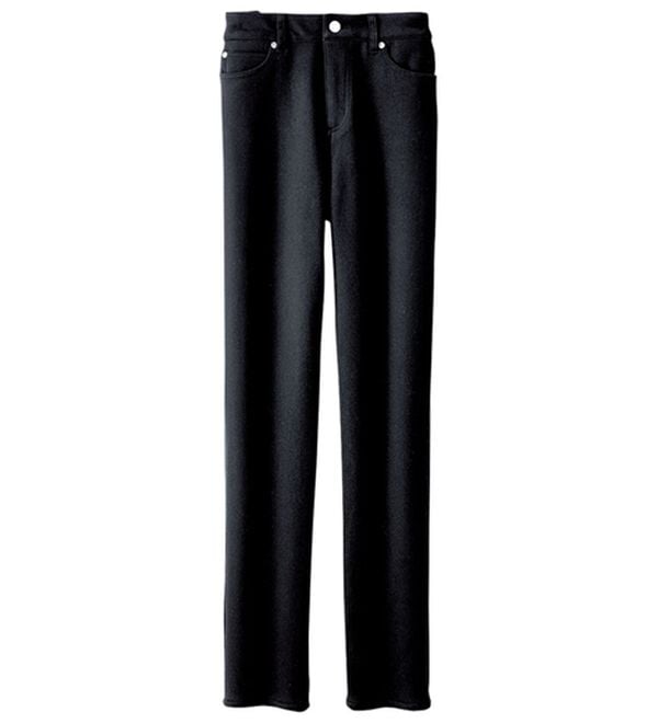 BELLUNA（ベルーナ）の「裏ベロアストレッチデニムパンツ（フルレングスパンツ）」｜黒
