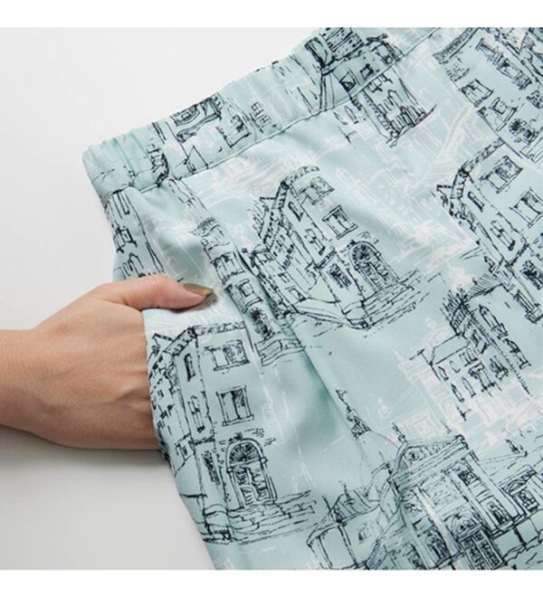 RANAN（ラナン）の「スカーフプリントセミワイドパンツ（フルレングスパンツ）」｜詳細画像