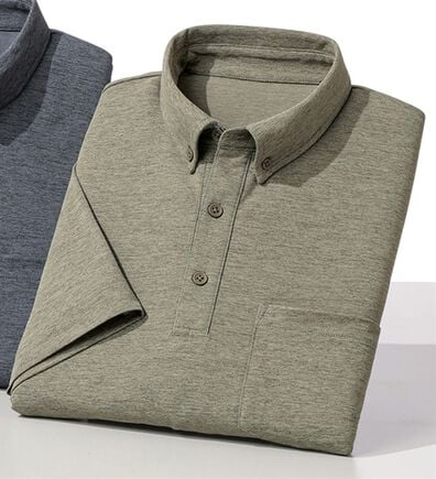 「＜シンプル＆プラス＞インナーいらずの汗対策ポロシャツ（メンズポロシャツ）」