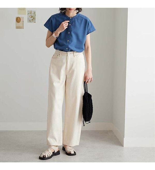 GeeRA（ジーラ）の「綿タッチフレンチスリーブブラウス（ブラウス）」｜詳細画像