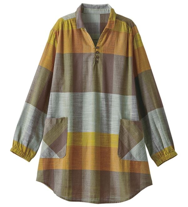 BELLUNA（ベルーナ）の「そのままお出かけ！スラブ素材かっぽうチュニック（チュニック）」｜詳細画像