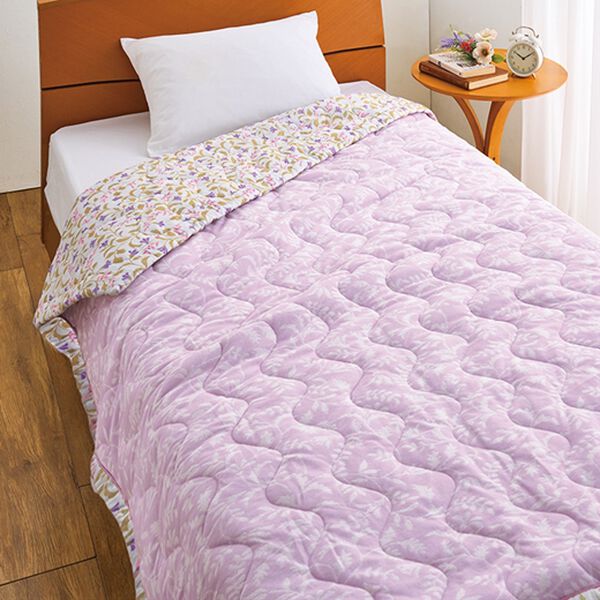 「綿１００％ガーゼ＆パイルリバーシブルキルトケット（肌掛布団・タオルケット）」｜1