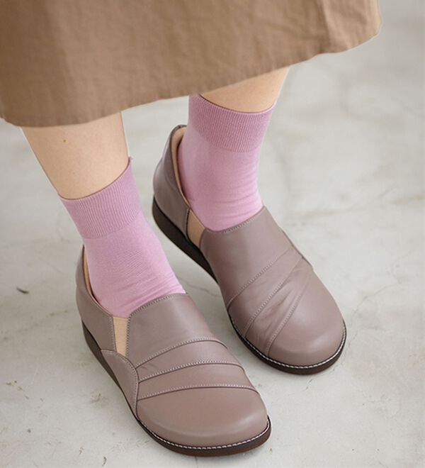 ルフラン（ルフラン）の「＜メディフィット＞５Ｅ切替デザインスリッポン（スリッポン）」｜パープルグレー