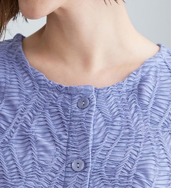 BELLUNA（ベルーナ）の「波柄シアージャカード素材カーディガン（ニットカーディガン）」｜詳細画像