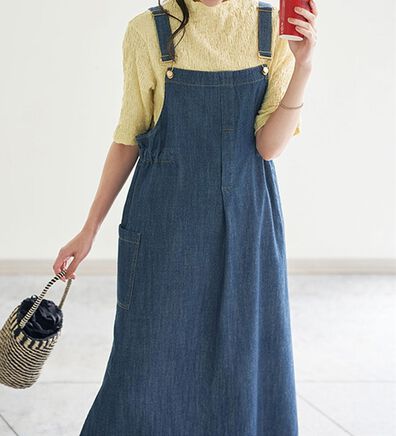 BELLUNA（ベルーナ）の「大人のデニム素材サロペット（ジャンパースカート）」