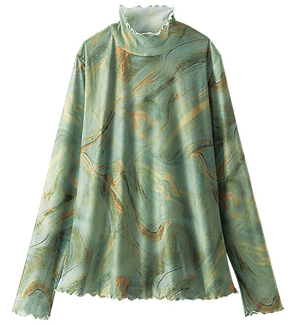 BELLUNA（ベルーナ）の「シアー素材ハイネックインナープルオーバー（カットソー）」｜詳細画像