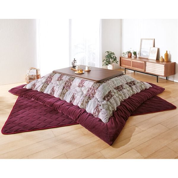 「ゴブラン織こたつ布団３点セット・継ぎ脚付リビングこたつ４点セット（こたつテーブル）」｜詳細画像