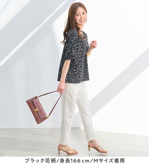 alotta（アロッタ）の「【４つの機能付】ひんやりフリル袖ブラウスＴシャツ（ブラウス）」｜詳細画像