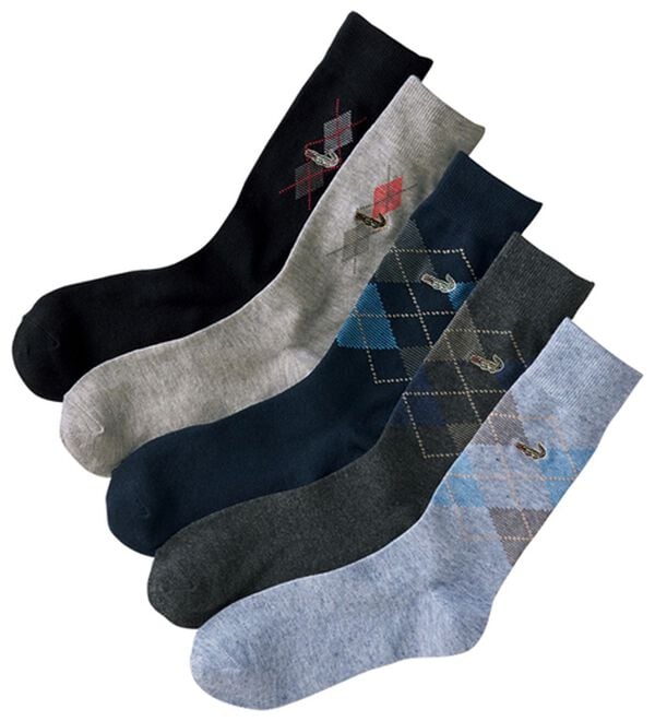 「【５足組】＜クロコダイル＞アイビーソックスアーガイル（メンズ靴下・タイツ）」｜5足組