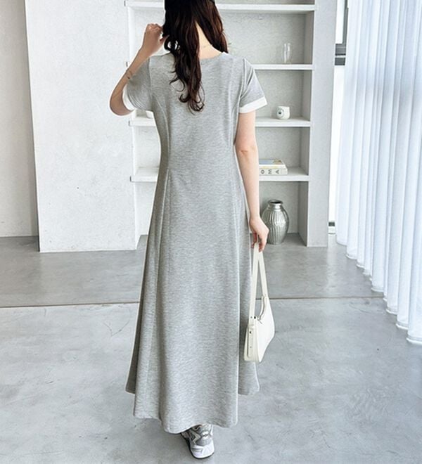 GeeRA（ジーラ）の「【ＵＳ．ＰＯＬＯ．ＡＳＳＮ】レイヤード風ヘンリーネック半袖ワンピース（カットソーワンピース）」｜詳細画像