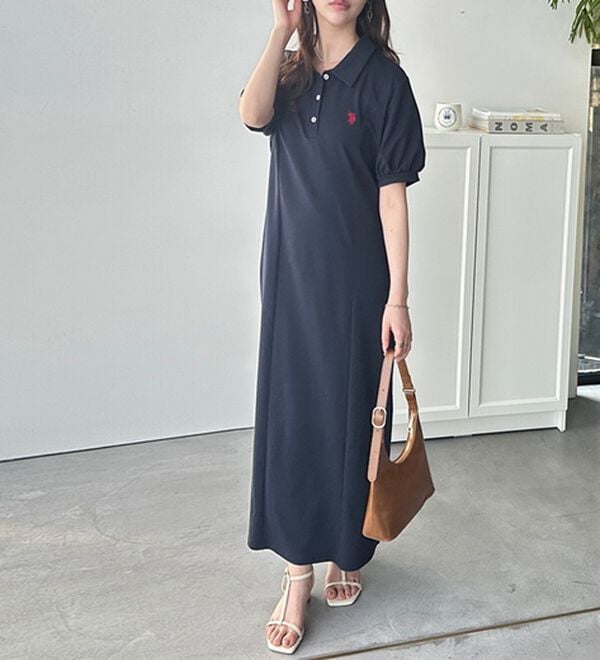 GeeRA（ジーラ）の「【Ｕ．Ｓ．ＰＯＬＯＡＳＳＮ】ポロ衿ワンピ―ス（その他ワンピース）」｜詳細画像