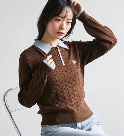 RANAN（ラナン）の「ダブルカラーニットポロ（ニット・セーター）」