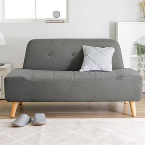 iellio（イエリオ）の「座面ゆったりベンチソファ（ソファ）」｜チャコールグレー