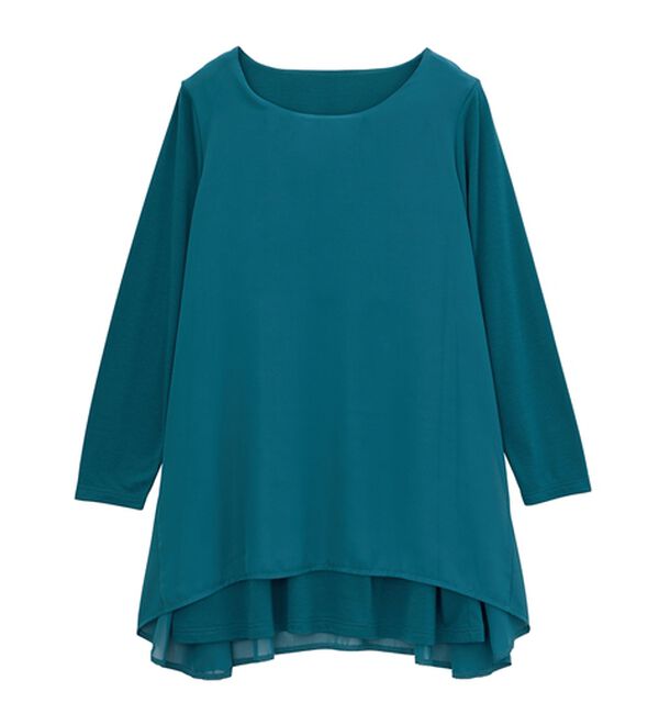 RANAN（ラナン）の「【裏微起毛】異素材切替チュニック（カットソー）」｜詳細画像