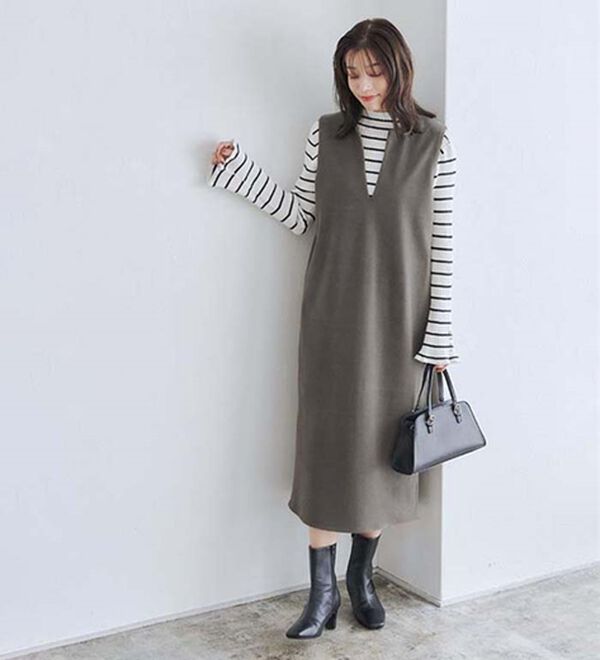 Pierrot（ピエロ）の「ウールタッチジャンパースカート（ジャンパースカート）」｜詳細画像