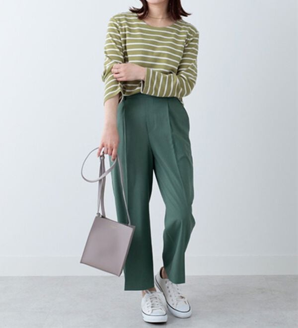 BELLUNA（ベルーナ）の「柔らかポンチ素材ボーダープルオーバー（カットソー）」｜詳細画像