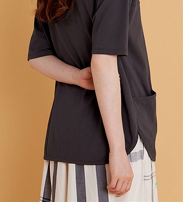 BELLUNA（ベルーナ）の「抗菌防臭綿１００％切替デザインプルオーバー（カットソー）」｜詳細画像