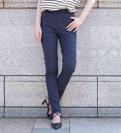 A HAPPY MARILYN（アハッピーマリリン）の「【Ｍ～８Ｌ】【選べる丈】のび～る ストレッチ ツイル 魔法の 美脚レギンスパンツ（スリム・スキニーパンツ）」