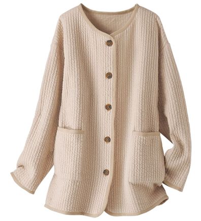 BELLUNA（ベルーナ）の「ふくれジャカードパイピング使いブルゾン（ブルゾン）」