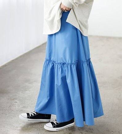 GeeRA（ジーラ）の「ギャザーティアードスカート（ロングスカート）」